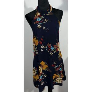 YONIS Tie Back Floral Print Halter Dress Size Medium